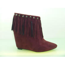 New Fashion Wedge Heel Ankel Boot with Tassels (S 44-5)
